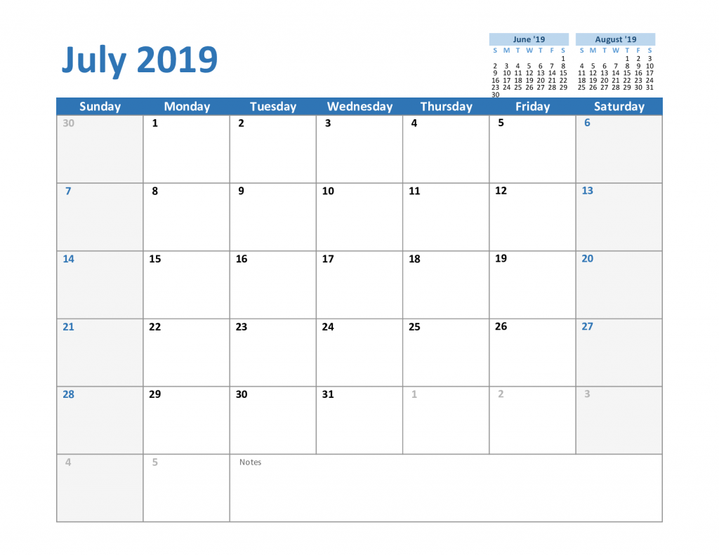 blank-july-calendar-2019-printable-template-with-notes
