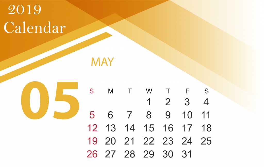Free May 2019 Calendar Template