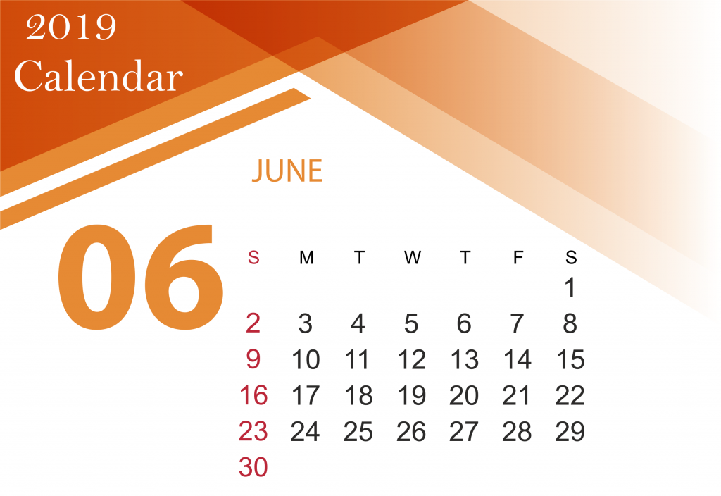 Free June 2019 Calendar Template