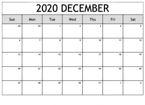 Free December 2020 Printable Calendar