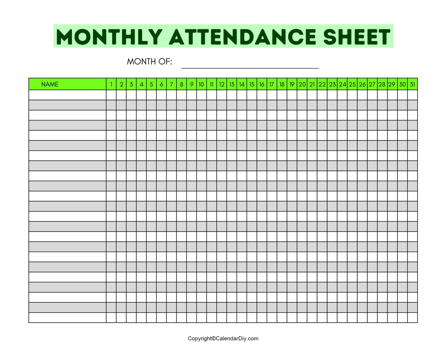 Attendance Sheet 2023 | Employee Attendance Tracker