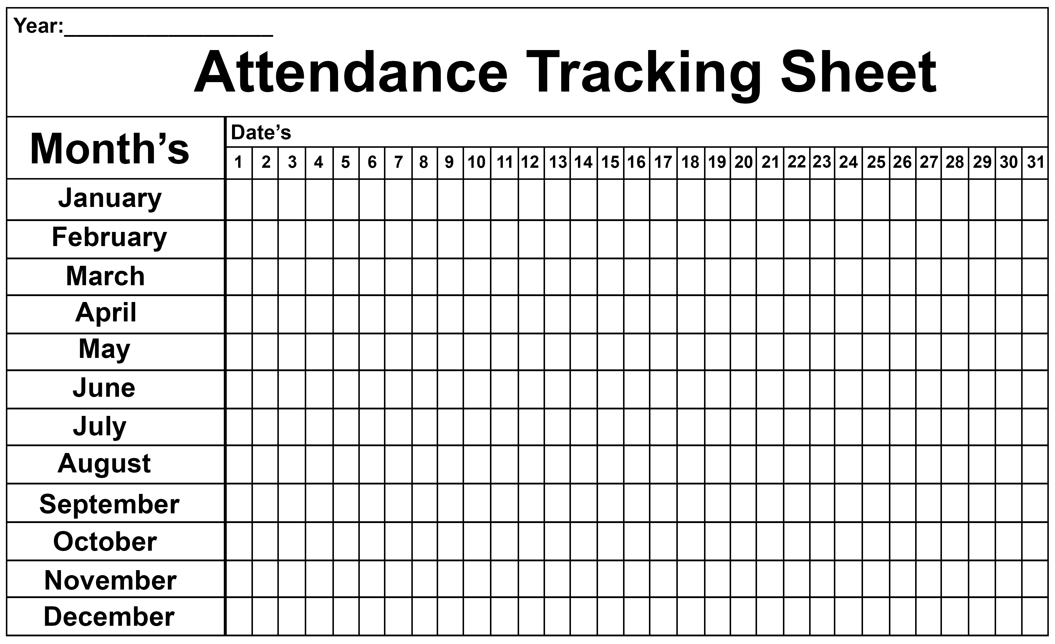 Employee Attendance Tracker Sheet 2019