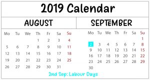 Free August September Calendar