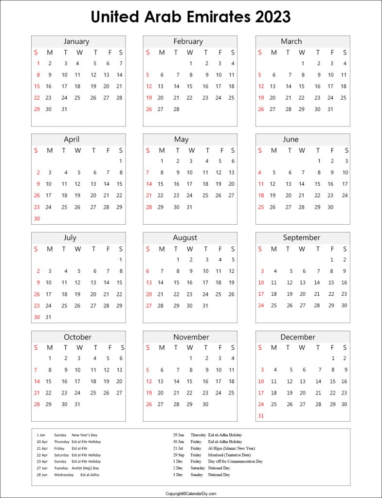 UAE Public Holidays 2023 Calendar | UAE Holidays 2023