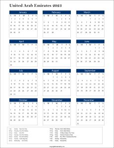 UAE Public Holidays 2023 Calendar | UAE Holidays 2023