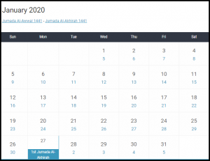 islamic calendar 2022 december