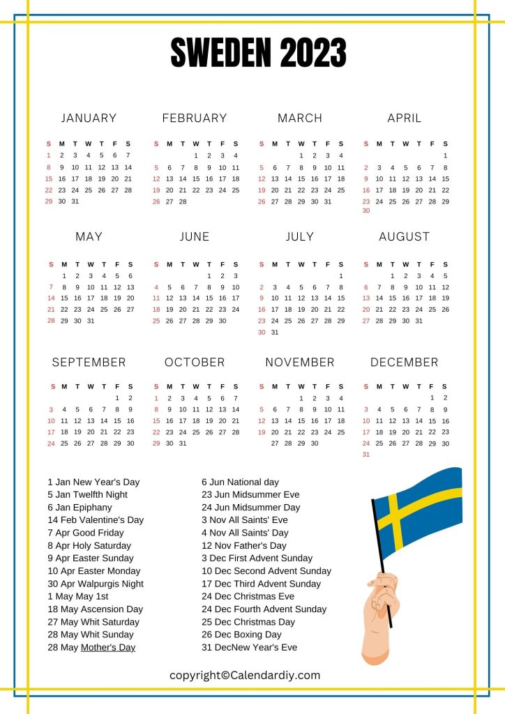 Sweden Calendar 2023