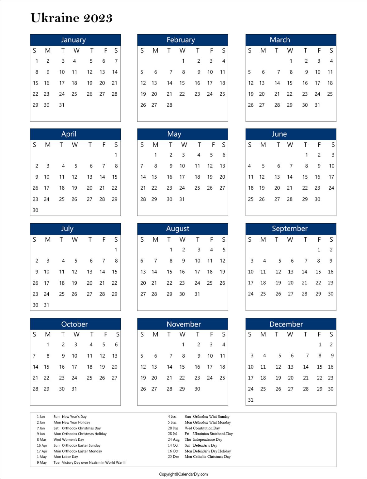 Ukraine Public Holidays 2023 Ukraine Holidays 2023