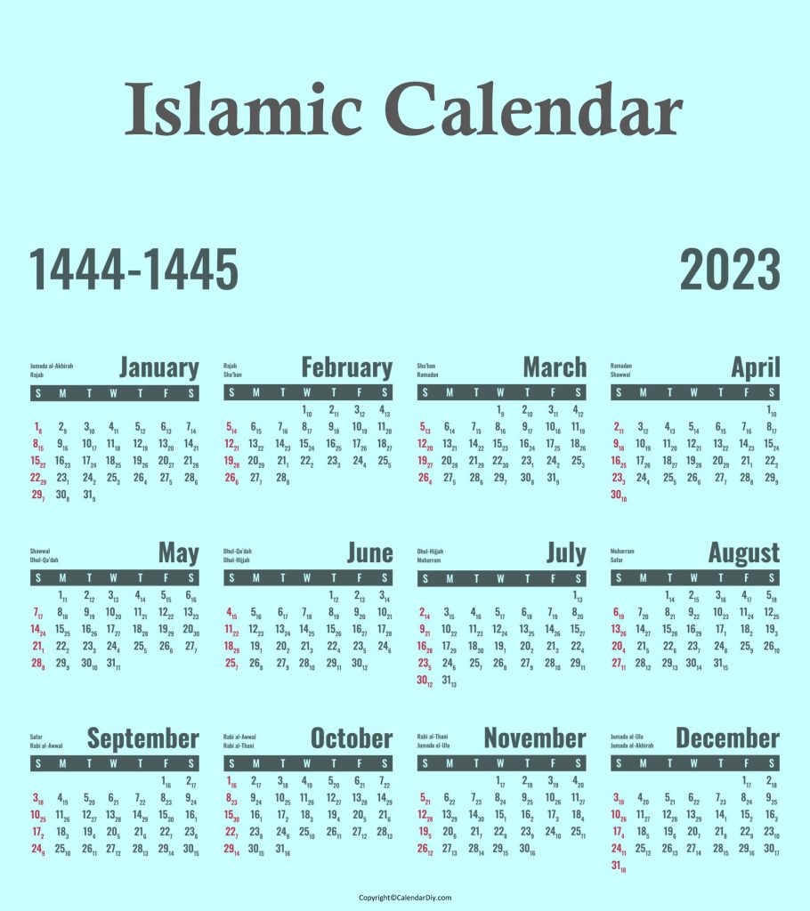 Islamic Calendar 2023