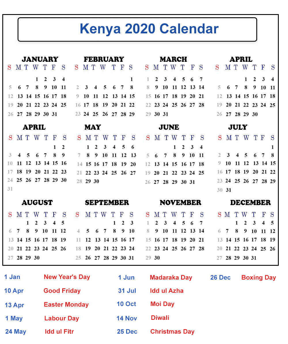 2022 kenya calendar with holidays 2022 kenya calendar with holidays