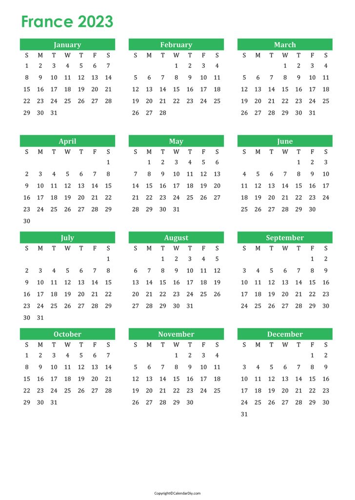 French Calendar 2023
