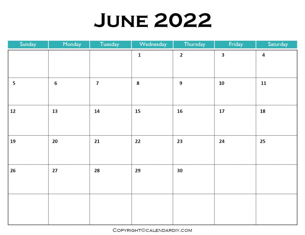 June 2022 Calendar With Holiday
