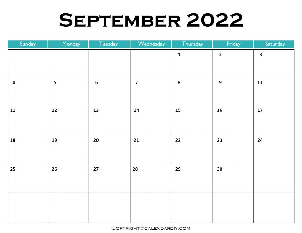 2022 September Calendar for Students
