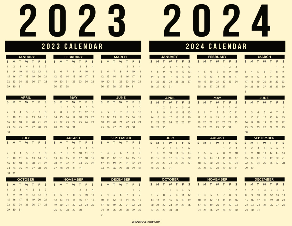 2023 and 2024 Calendar