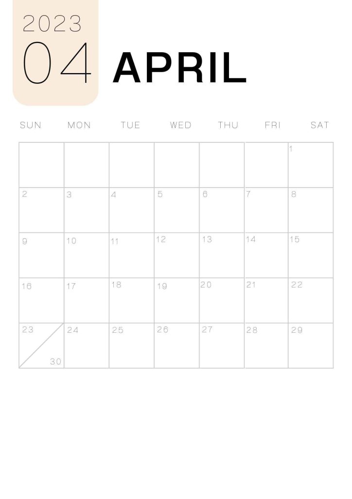  April 2023 Calendar PDF