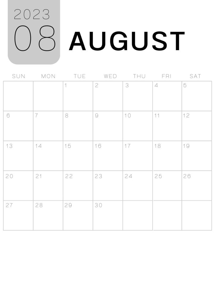  August 2023 Calendar PDF