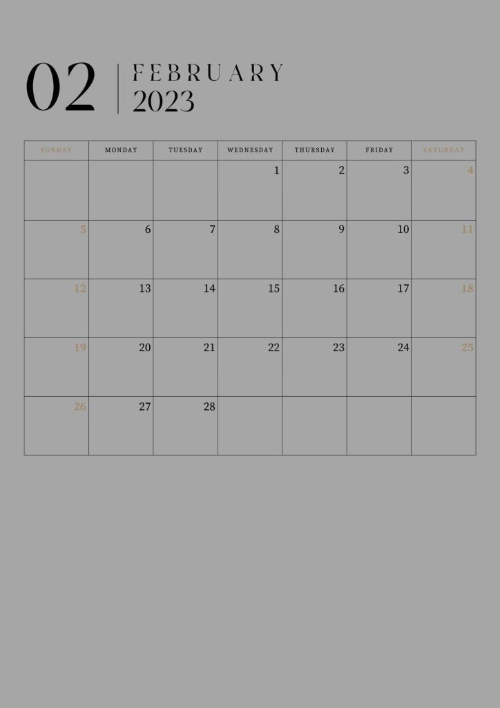 February 2023 Calendar Printable