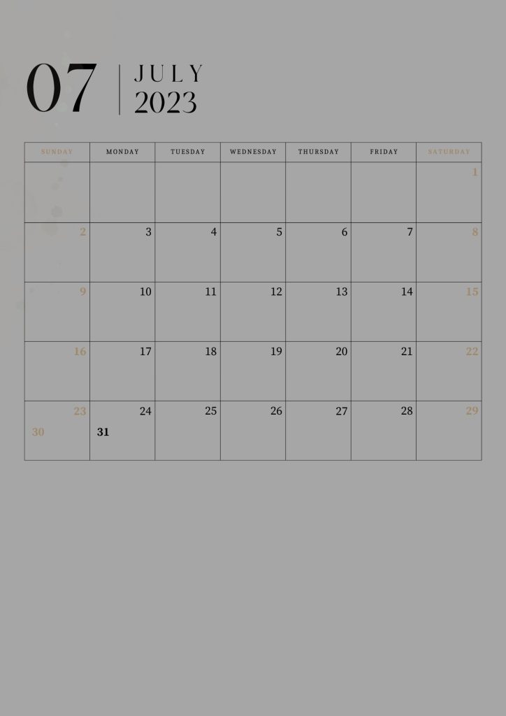  July 2023 Calendar