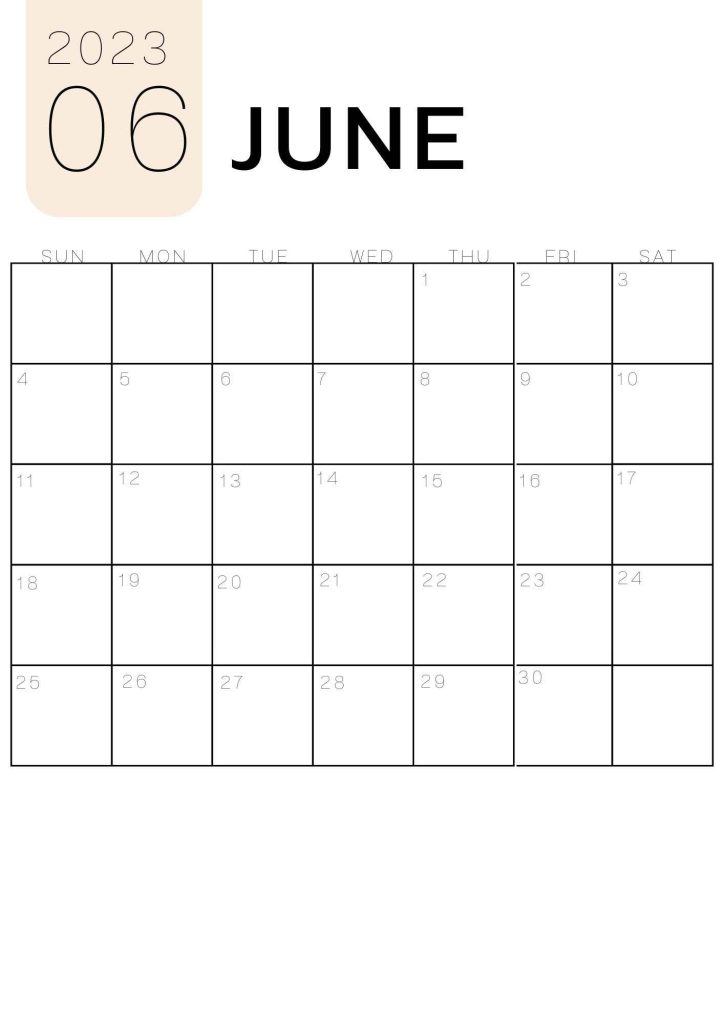  June 2023 Calendar Template