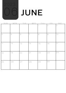 June Printable Calendar 2023
