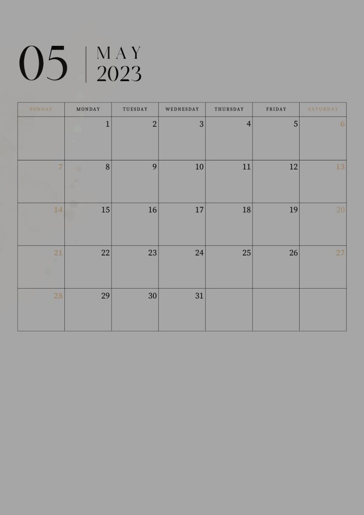  May 2023 Calendar