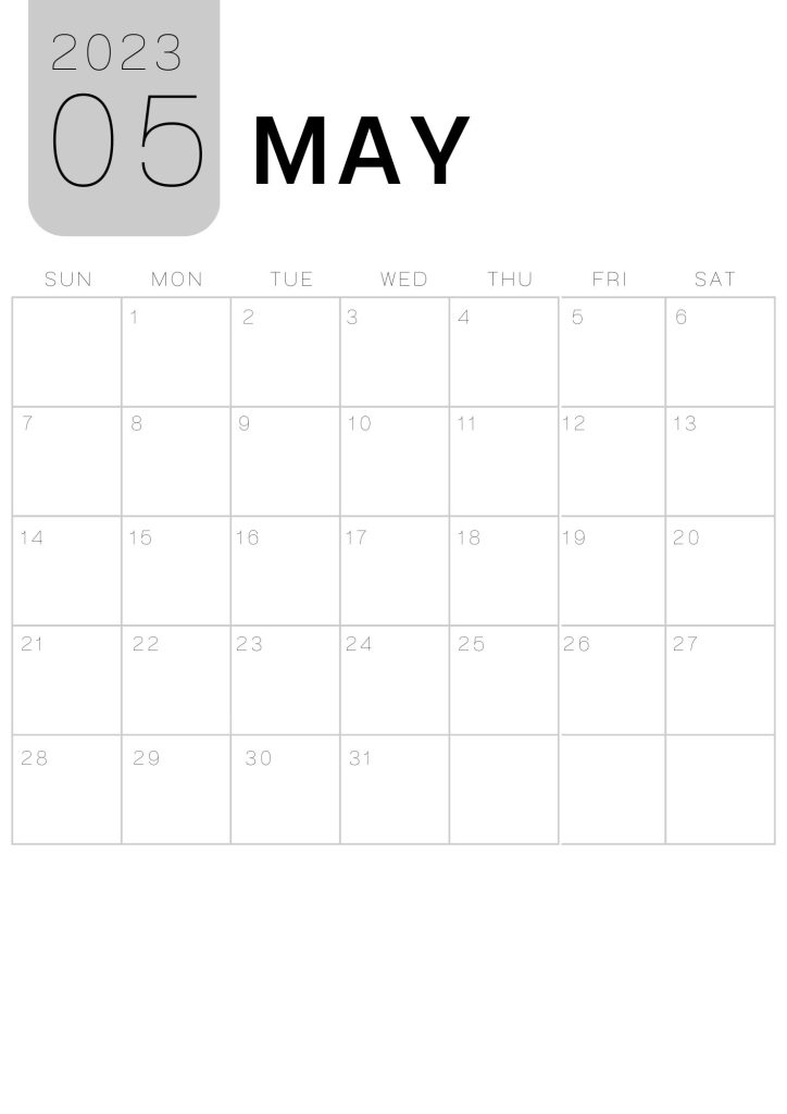  May 2023 Printable Calendar