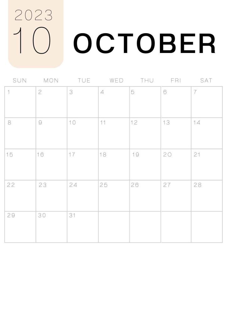  October 2023 Calendar Printable