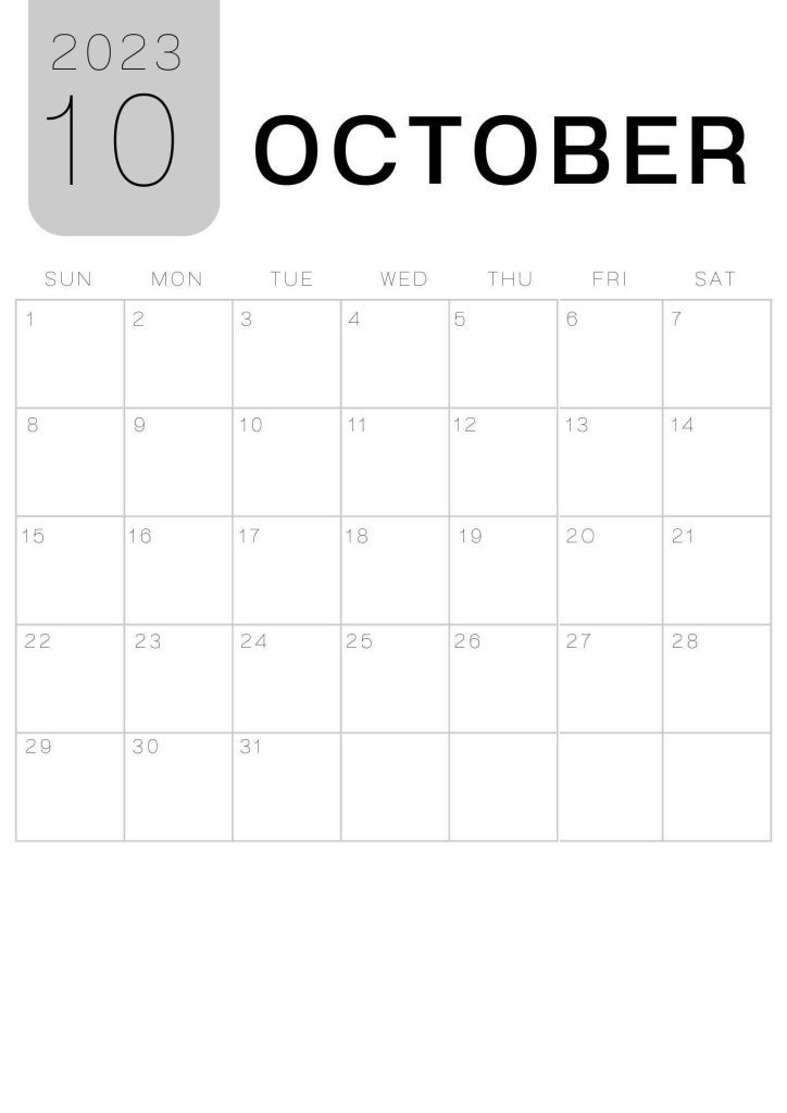 October 2023 Calendar PDF