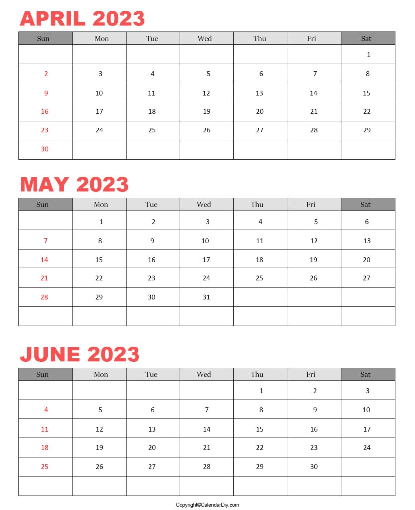 April May June Calendar 2023