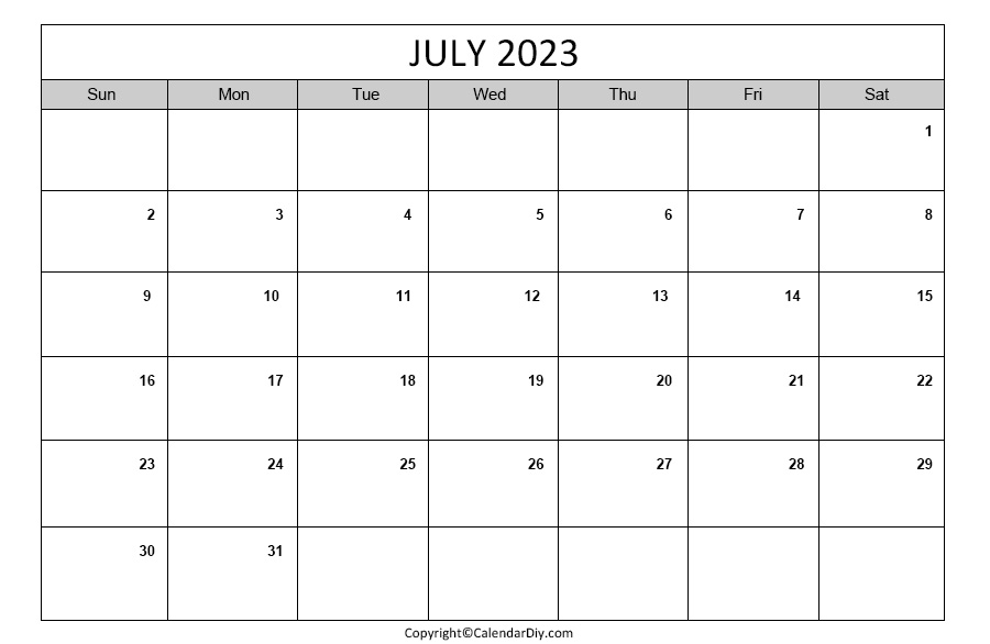 July Calendars 2023