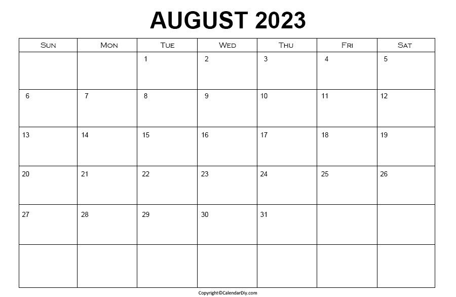 Free august Calendar