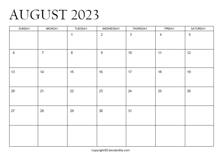august Calendar