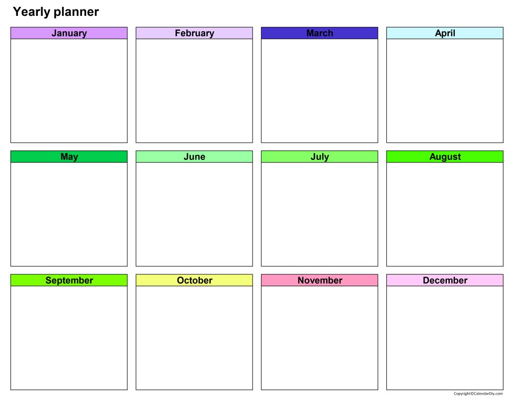 Printable Yearly Planner Template