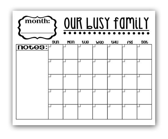 Free Family Calendar 2023 Template